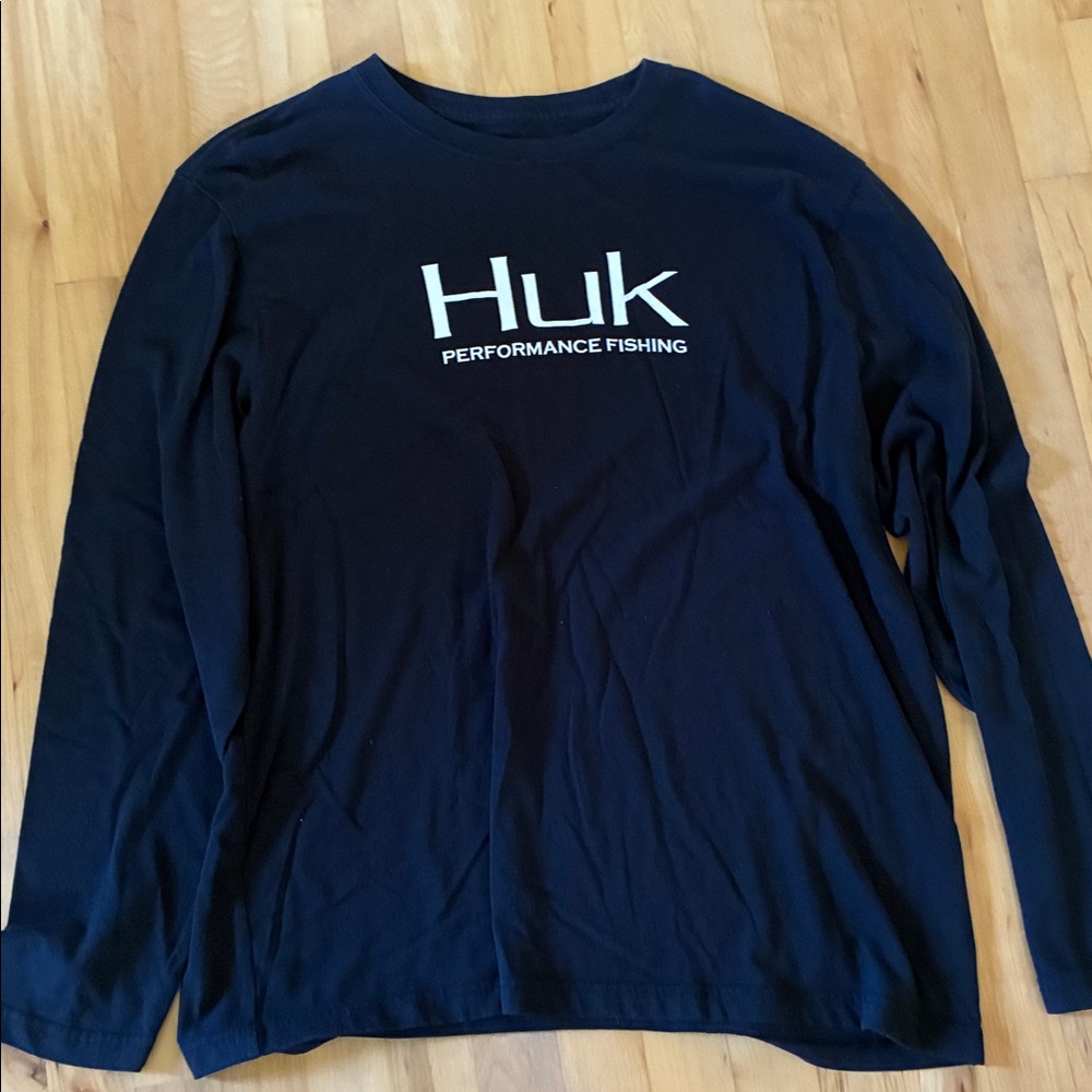 Huk Black Performance Fishing Long Sleeve Shirt